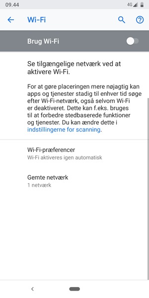 Aktiver Brug Wi-Fi