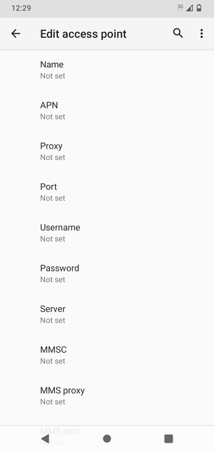 Enter Internet information