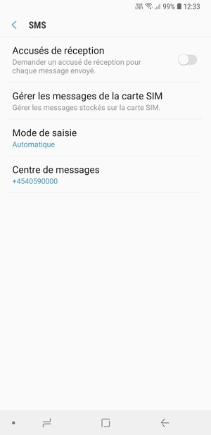 Sélectionnez Centre de messages