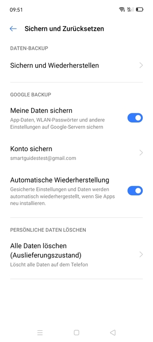 Wählen Sie Konto sichern