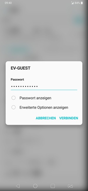 Geben Sie das WLAN-Passwort ein und wählen Sie VERBINDEN