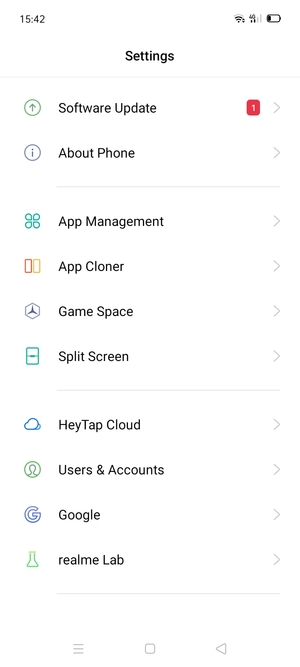 Scroll to and select Software Update