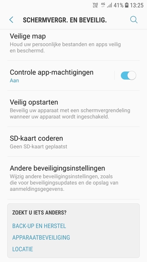 Scroll naar en selecteer Andere beveiligingsinstellingen