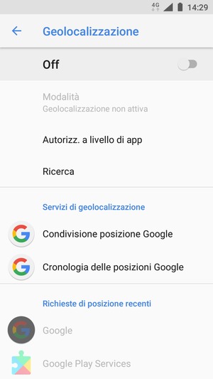 Disattiva Geolocalizzazione
