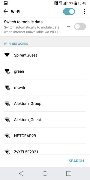 Select the wireless network you want to connect to
