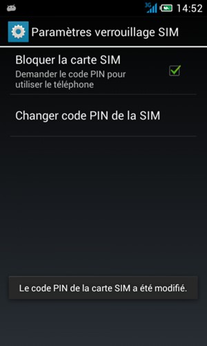 Le code PIN de votre carte SIM a été modifié