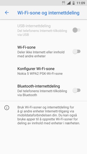 Velg Konfigurer Wi-Fi-sone