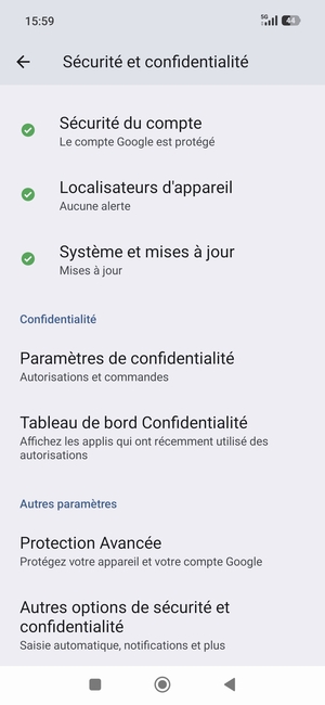 Faites défiler et sélectionnez Système et mises à jour