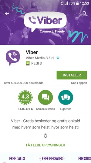 Vælg INSTALLER