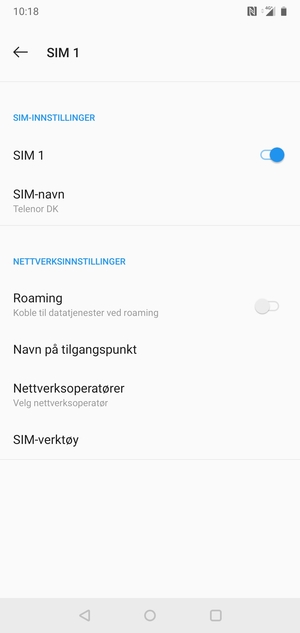 For å bytte nettverk hvis det oppstår nettverksproblemer, velg Nettverksoperatører