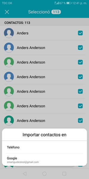 Seleccione su cuenta Google