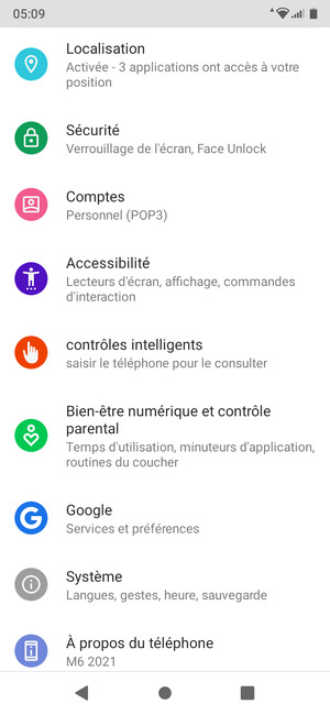 Faites défiler et sélectionnez Système