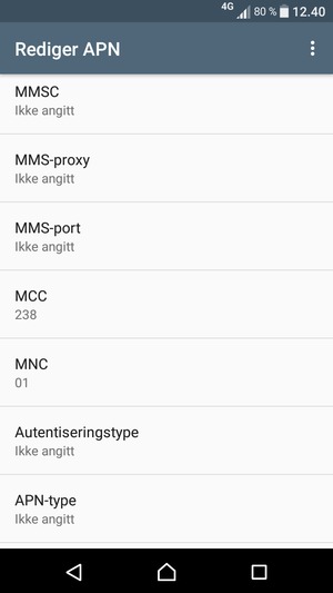 Bla ned og skriv inn MMS-informasjon