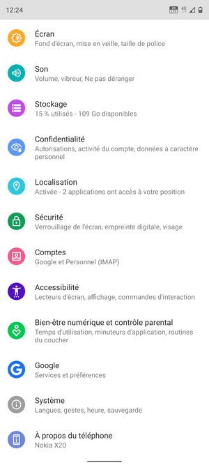 Faites défiler et sélectionnez Sécurité