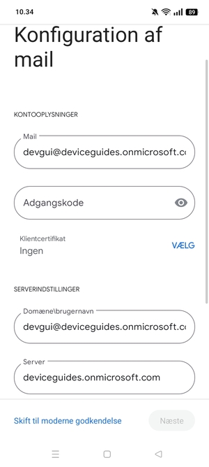 Indtast din adgangskode