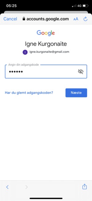 Enter your Password and select Next
