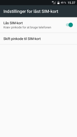 Vælg Skift pinkode til SIM-kort