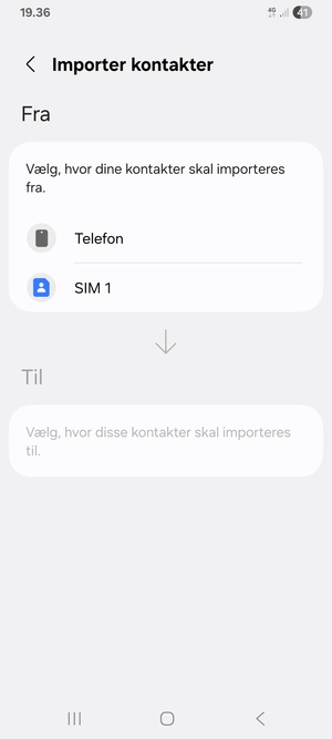 Vælg SIM 1 eller SIM 2
