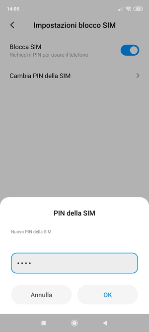 Inserisci Nuovo PIN della SIM e seleziona OK