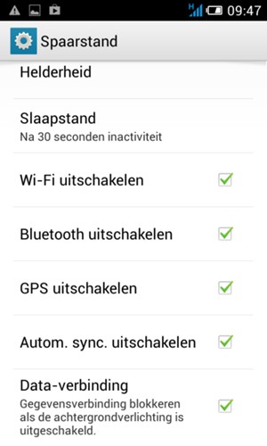 Vink alle selectievakjes aan