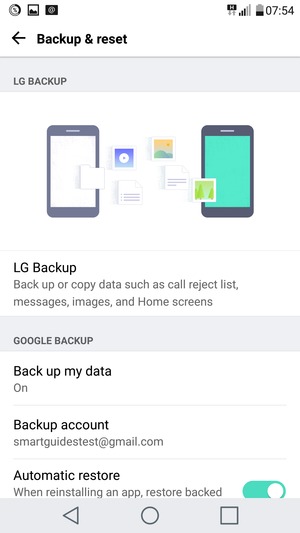 Select Backup account