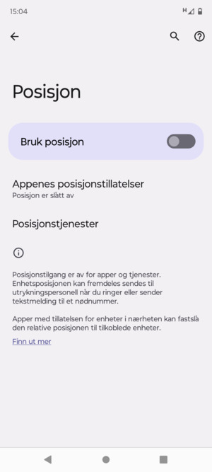 Slå av Bruk posisjon
