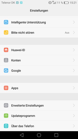 Scrollen Sie und wählen Sie Konten