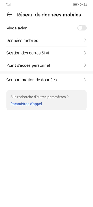 Sélectionnez Données mobiles