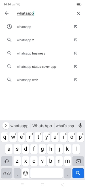 Enter the app name and select Search