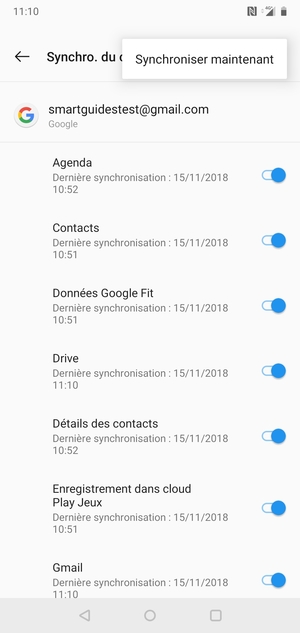 Sélectionnez Synchroniser maintenant