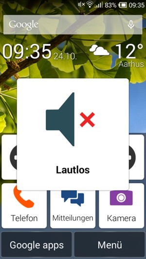 Drücken Sie erneut für Lautlos-Modus