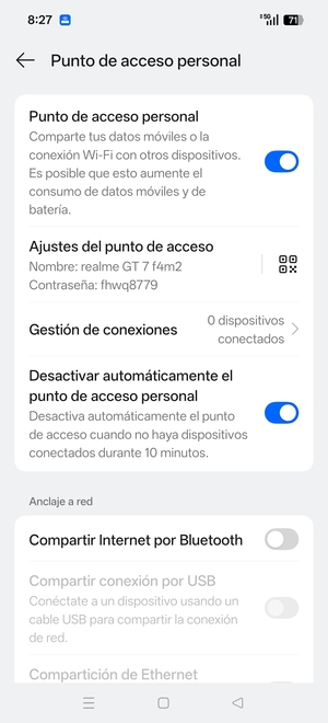 El teléfono ha sido configurado para su uso como módem