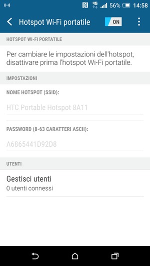 Il telefono è ora pronto per essere usato come modem