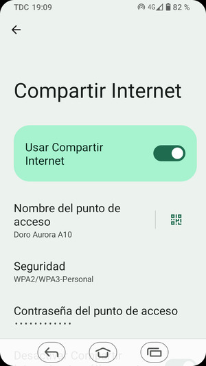 El teléfono ha sido configurado para su uso como módem