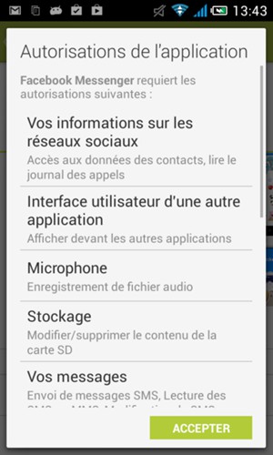 Sélectionnez ACCEPTER