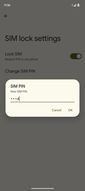 Enter your New SIM PIN and select OK