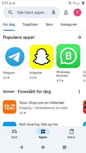 Velg søkefelt