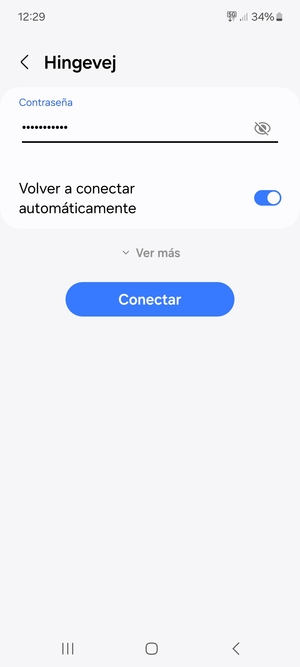 Introduzca la contraseña de Wi-Fi y seleccione Conectar