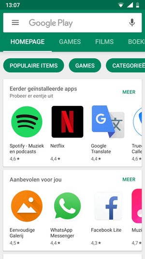 Selecteer de zoekbalk