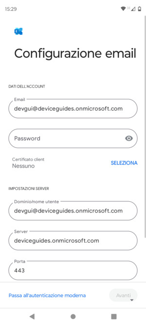 Inserisci la tua password