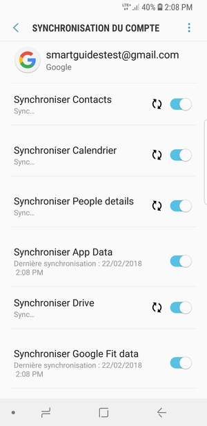 Vos informations seront synchronisées