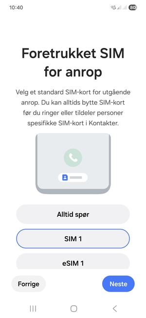 Velg ønsket alternativ og velg Neste