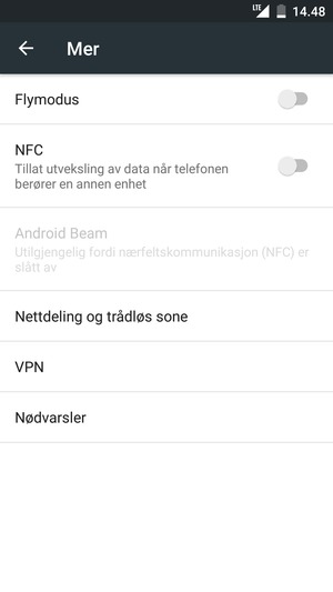 Velg Nettdeling og trådløs sone