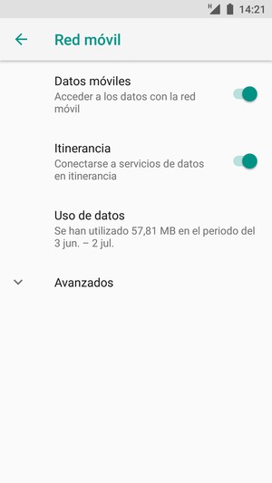 Activar o desactivar Itinerancia