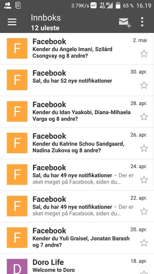 Gmail/Hotmail er klar til bruk