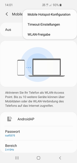 Wählen Sie Mobile Hotspot-Konfiguration