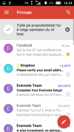 Hotmail er klar til bruk