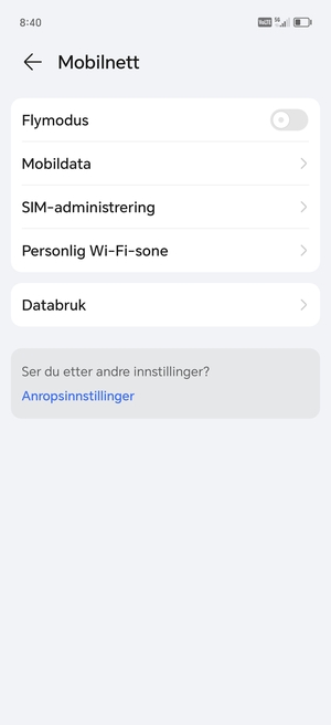 Velg Mobildata