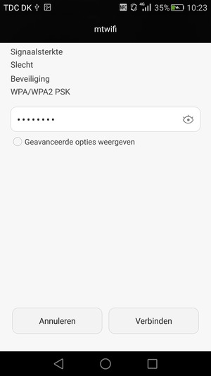 Voer het WiFi-wachtwoord in en selecteer Verbinden