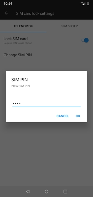 Enter your New SIM PIN and select OK